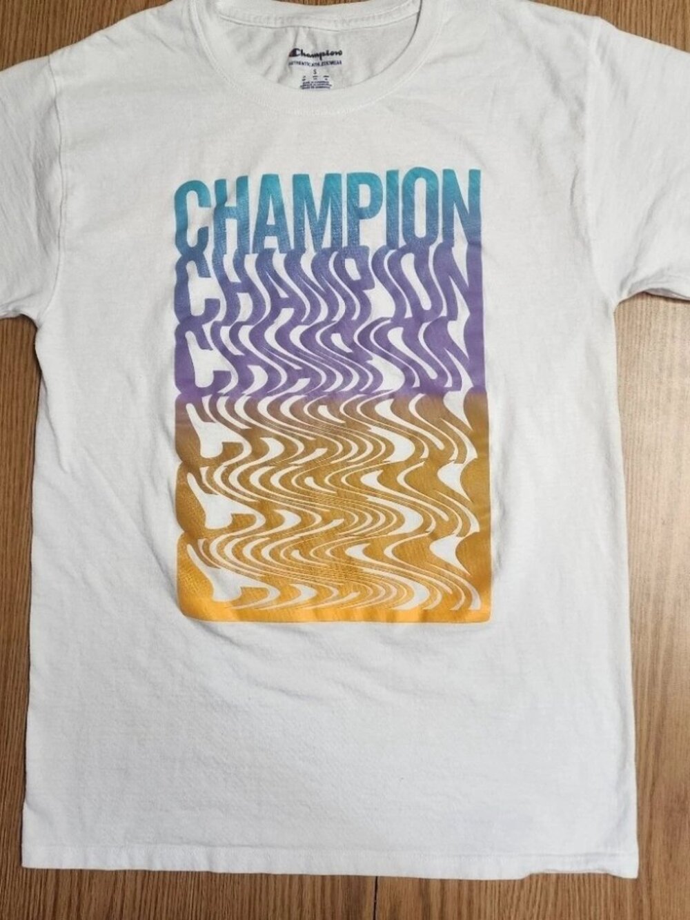 Champion Mens Sz S T-shirt Melting Champ Graphic C129
